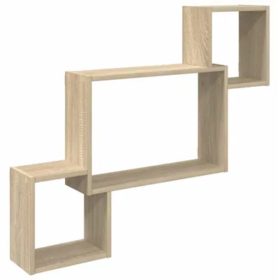 Image de Étagère murale vidaXL avec support mural, marron, 91,5 x 15 x 76 cm, aggloméré