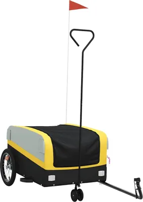 Produktbild von vidaXL Fahrradanhänger Schwarz und Gelb 45 kg Eisen
