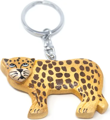Produktbild von Schlüsselanhänger aus Holz - Leopard