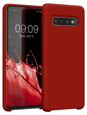 Produktbild von kwmobile Handyhülle für Samsung Galaxy S10 Hülle - Case Silikon - Kabelloses Laden - Schutzhülle Cover in Dunkelrot