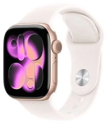 Image de Apple watch Apple Watch Series 11 GPS + Cellular 42mm Boitier en Aluminium Or Rose avec Bracelet Sport Rose Tendre - S/M