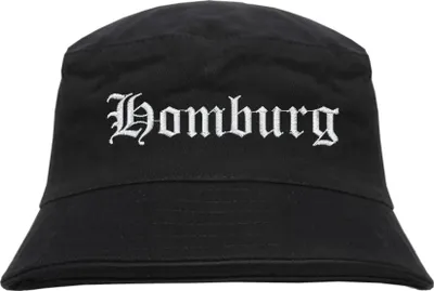 Produktbild von Homburg Fischerhut - Altdeutsch - bestickt - Bucket Hat Anglerhut Hut Schwarz S/M
