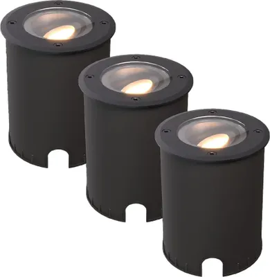 Produktbild von hoftronic LED Bodeneinbaustrahler 4W 2700K IP67 Schwarz 3er Set