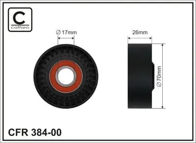 Produktbild von CAFFARO 384-00 Spannrolle Keilrippenriemen 70mm für ALFA ROMEO 159 Sportwagon (939) 159 (939) Brera (939) SPIDER (939)