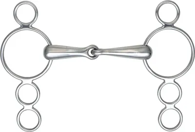 Productafbeelding van Shires - Eenvoudige teug met gebroken mondstuk, 3-rings, model ER641 (14 cm) (zilver)