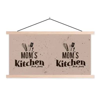 Produktbild von MuchoWow® Textilposter Küche - Mutter - Vintage 60x30 cm mit holzfarbenen Rahmen - Dekoration