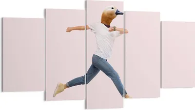 Produktbild von Bild auf Leinwand - Leinwandbild - 5 Teile - Anthropomorphisierung Mensch Ente - 160x85cm - Wand Bild - Wanddeko - Wandbilder - Leinwanddruck - Bilder - Wanddekoration - Leinwand bilder EA160x85-4597