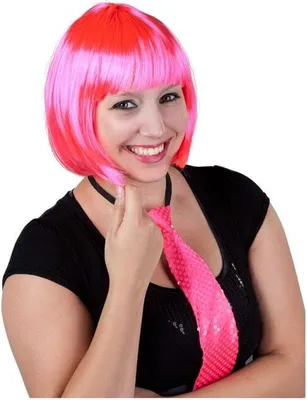 Produktbild von Perücke für Erwachsene - Neonpinker Bob