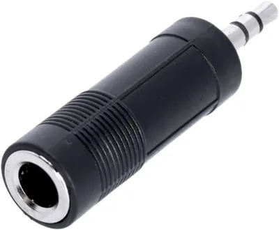 Image de Adaptateur jack stéréo femelle 6,35 mm vers mâle 3,5 mm