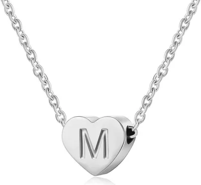 Produktbild von AFSTALR Damen Halskette Buchstabenherz Anhänger Initialschmuck