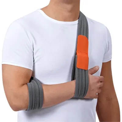 Produktbild von Matchu Sports Verstellbare Schulterbandage Links/Rechts - Armschlinge Mitella - Schulterstütze für Frauen und Herren