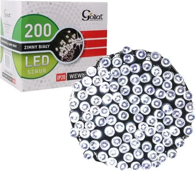 Productafbeelding van Energiezuinige LED-kerstverlichting, 200 stuks. Koelwit met knipperend effect, voor binnenshuis, lengte 11,5 meter, beschermingsklasse IP44