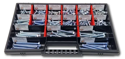 Immagine prodotto di Assortimento di viti esagonali M6 // 6 mm-60 mm 200 pezzi Scatola di viti DIN 933/ISO4017 Viti a filettatura totale Viti per macchine Viti filettate Viti esagonali
