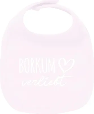 Produktbild von Huuraa Unisex Babylatz Borkum verliebt Geschenk Babypink  Baumwolle Borkum Mitbringsel