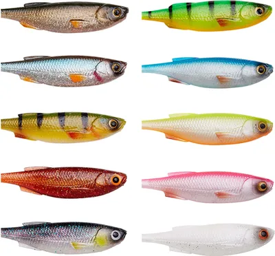 Produktbild von Savage Gear Craft Shad Clear Water Mix Green Silver-Roach-Barsch-Motor Oil-Salted Hering 8,8 cm 4,6 g Gummiköder