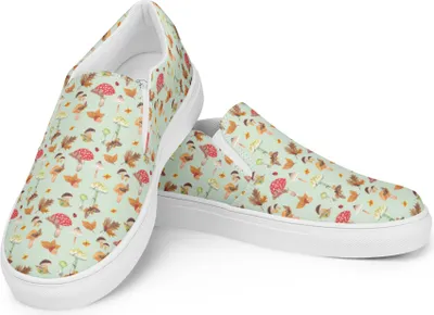 Produktbild von Mr. & Mrs. Panda Mokassins Damen Herbst Pilze Größe 43 - Grün - Geschenk, Halbschuhe, Wald, Slipper, Schmetterlings Muster, Herbstwald, Loafer, Damenschuhe, Pilz, Für
