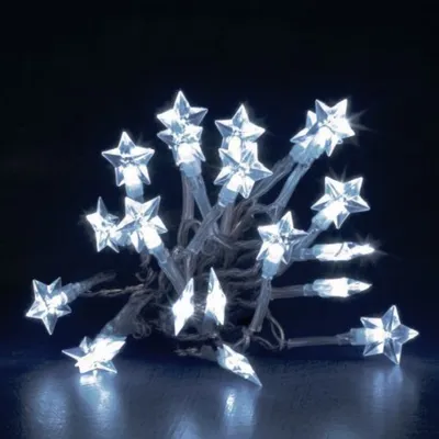 Produktbild von LED Lichterkette 20er Sterne weiss Batteriebetrieb Konstsmide 1263-203