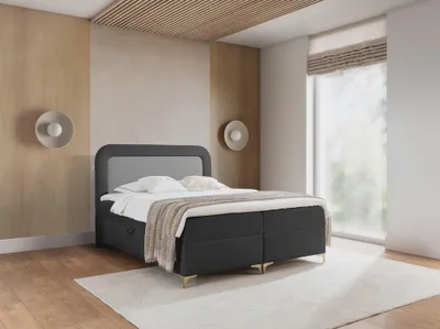 Produktbild von Boxspringbett Schlafzimmerbett WILLOW 180x200cm Stoff Puente Anthrazit