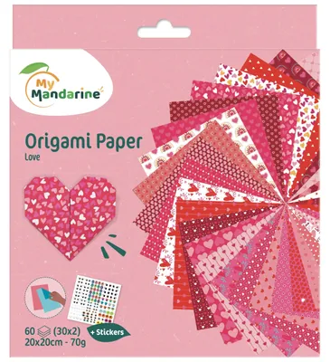 Produktbild von Avenue Mandarine 3x Origami Papier, Love, 60 Bl 20x20 cm, 70g Mehrfarbig OR518C