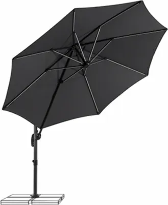 Produktbild von Schneider Ampelschirm Rhodos Blacklight anthrazit Ø 300 cm