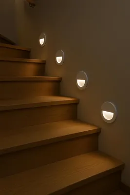 Immagine prodotto di Braytron 2W LED luce per scale, illuminazione per scale, lampada per scale, luce per gradini, lampada per gradini, rotonda, bianca