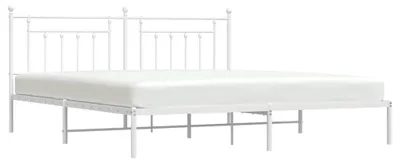 Obrázok produktu pre vidaXL Detská posteľ s čelom kovová biela 200x200 cm