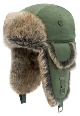 Produktbild von Fliegermütze Winter Mütze mit Kunstfell Ohrenschützer Herren Damen M Grün