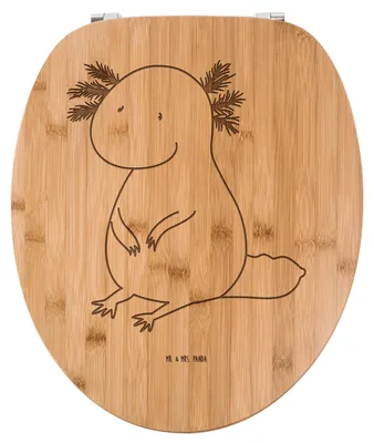 Produktbild von Mr. & Mrs. Panda WC Brille Axolotl Niedlich - Transparent - Geschenk, Holz Toilettendeckel, WC-Brille, Klodeckel, Deckel, Freundin, Lebensweisheit, Fröhlich, Zufrieden