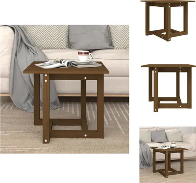 Produktbild von vidaXL Couchtisch Honigbraun 50x50x45 cm Massivholz Kiefer - Couchtische