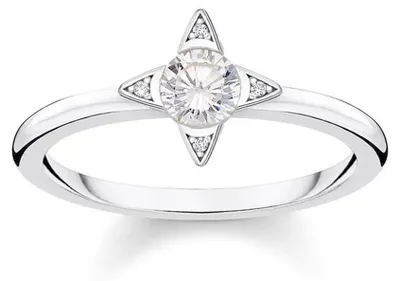 Produktbild von 925er Silberring Weiße Steine Damen Thomas Sabo Zirkonia 54mm