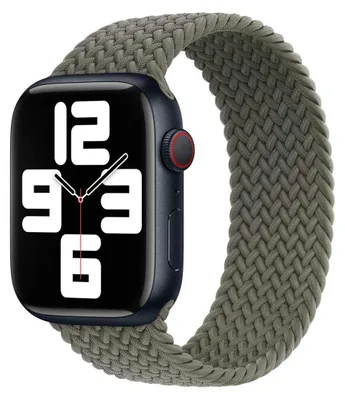 Produktbild von Geflochtenes Solo Loop für das Apple Watch | 44/45/46/49 mm - Größe 11 - Olive