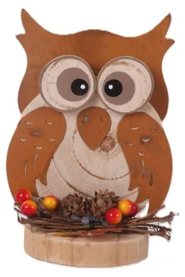 Produktbild von Dekofigur Eule Holz 17 cm bunt