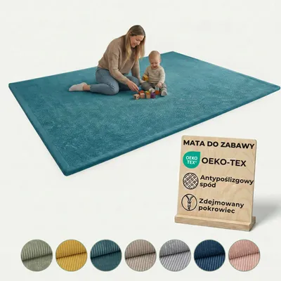 Zdjęcie produktu dla Pillows24 - Mata dla dzieci 150×200 cm | 3 cm grubości | Mata podłogowa do zabawy i raczkowania | Antypoślizgowa, łatwa w czyszczeniu | Dla dziecka