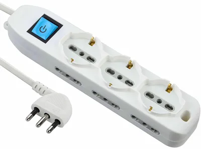 Zdjęcie produktu dla Electraline 62038 – listwa zasilająca z 9 gniazdami, w tym 3 uniwersalne i 6 gniazd dwubiegunowych