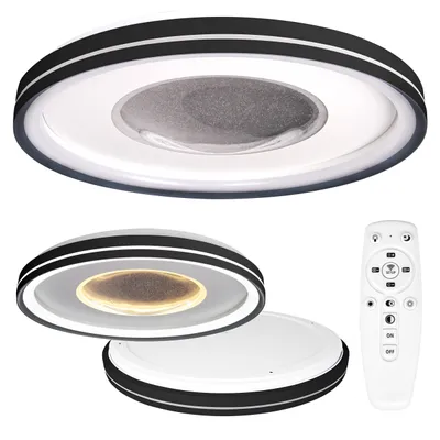 Produktbild von XUDO LED-Deckenleuchte 68 W 3CCT 5440 lm 48 cm in Schwarz mit Fernbedienung