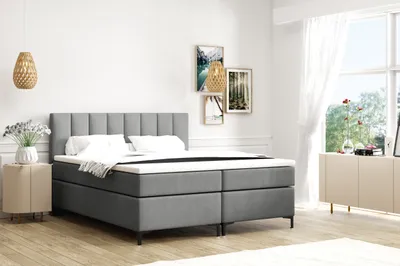Produktbild von VELAR Boxspringbett mit bettkasten "CHESTER", 120 cm,  Grau