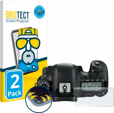 Produktbild von 2x BROTECT Fullscreen Schutzfolie für Canon EOS 6D (Schulterdisplay) Displayschutz Folie Fullcover Matt Entspiegelungsfolie