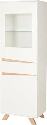 Produktbild von riess-ambiente Moderne Vitrine LOFT 180cm weiß natur Eichen-Optik Highboard Anrichte Schrank