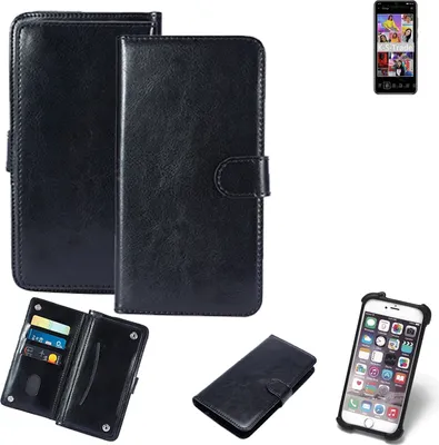 Produktbild von K-S-Trade 360° Hülle kompatibel mit Huawei Y8p schwarz Kunstleder Case BookCase WalletCase Kunstlederederhülle Handyhülle, Rundumschutz Bumper