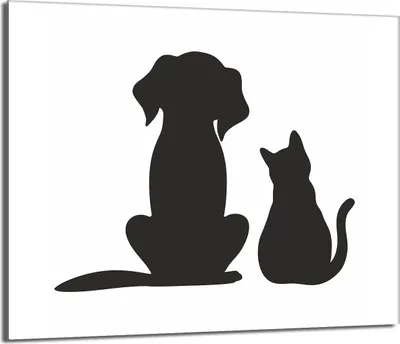 Produktbild von Herdabdeckplatte 60x52 Glaskeramikkochfeld Abdeckung Spritzschutz Glasplatte Deko Schneidebrett, Hund Katze