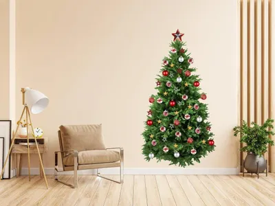 Produktbild von Decords Wandtattoo – Weihnachtsbaum mit festlichem Schmuck, 180 cm