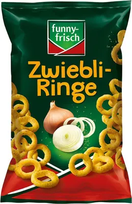 Obrázek produktu pro funny čerstvé cibulové kroužky Kukuřičné kroužky s cibulovou příchutí 80g