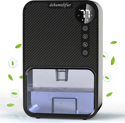 Produktbild von ZELURXX Mini Luftentfeuchter, Leiser und kompakter, mit 1100ml Wassertank, LED Display, Raumgröße 20 m², für Zuhause, 23,8 x 13,5 x 37,2 cm, Schwarz