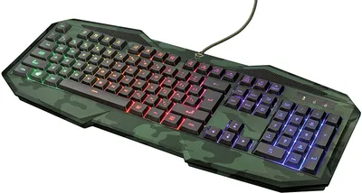 Produktbild von Trust GXT 830 RW-C Avonn, Volle Größe (100%), Kabelgebunden, USB, Membran Key Switch, RGB-LED, Schwarz, Grün