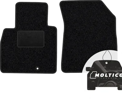 Produktbild von moto-MOLTICO Vorne Fußmatten Auto Velours Autoteppiche Schwarz Automatten Set 2-teilig passend für Nissan Micra 2010-2016