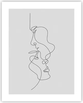Produktbild von Poster - Poster ohne Rahmen - Stück Linear Paar - 40x50 cm - Wand Bild - Wanddeko - Wandbilder - Kunstposter - Wandposter - Bilder - Kunstdruck - Wanddekoration - Wandbild - P2XPA40x50-4895