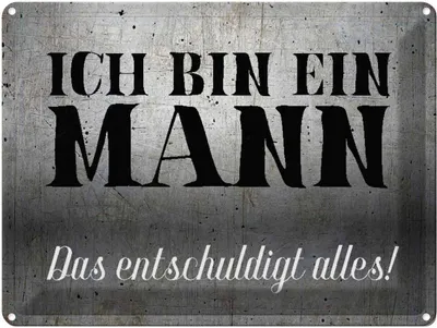 Produktbild von vianmo Blechschild 30x40 cm ich bin ein Mann Spruch Zitat