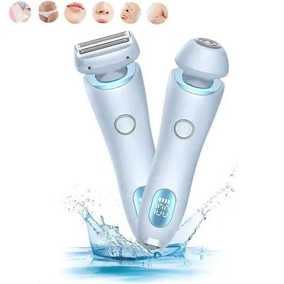 Produktbild von Bikini trimmer damen elektrisch, nass und trocken, schamhaar rasierer, doppelklingen körperrasierer, tragbar und hautschonend
