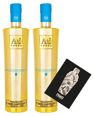 Produktbild von Au Vodka 2er Set Blue Raspberry 0,7L (35,2% Vol) 2x aromatisierte Wodka Spirituose Blaue Beere- [Enthält Sulfite]
