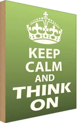 Produktbild von vianmo Holzschild 18x12 cm Keep Calm and think on